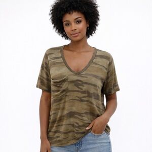 Z Supply Olive Camo V-Neck Tee